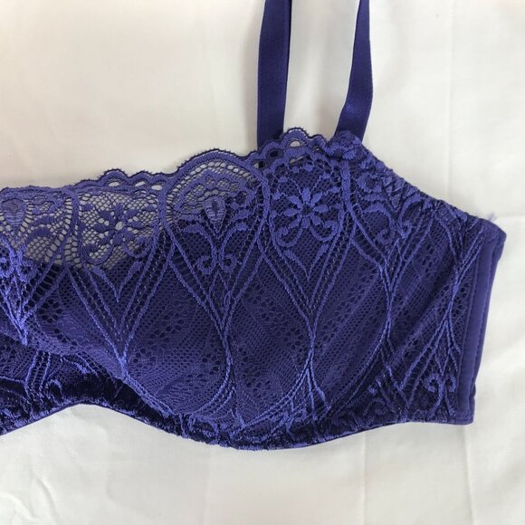 ADORE ME ~ WOMENS 34C ~ BLUE LACE UNDERWIRE BRA - Picture 2 of 5